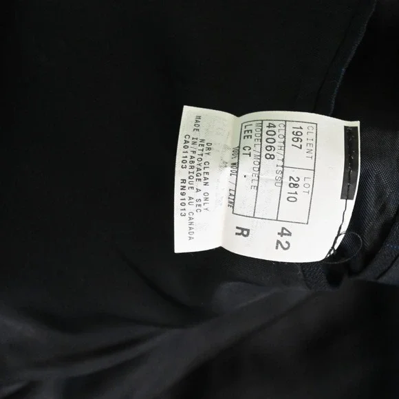 Paul Dione‎ 42R 34x32 Black Windowpane Lee CT 100% Wool Mens Jacket Pants Suit
